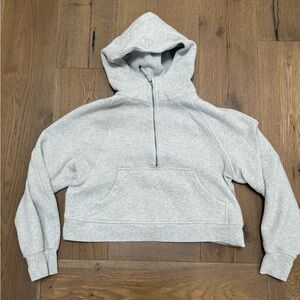lululemon athletica Light Gray Hooded Cropped Scuba